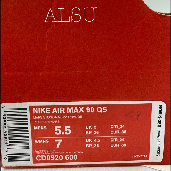 Nike Air Max 90 QS Mars Stone Canvas W AUTHENTIC - Picture 7 of 8